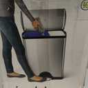 simplehuman Rectangular Dual Compartment Recycling Kitchen Step Trash Can, 46 Liter, Brushed Stainless Steel