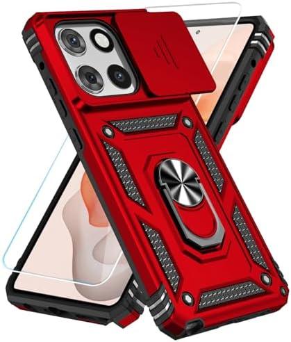 SunStory Phone Case for Motorola Moto G Stylus 5G 2025  Case with HD   Screen Protector & Slide Camera Cover & Kickstand, [Military-Grade] Phone Case for Moto G Stylus 5G 2025,Red
