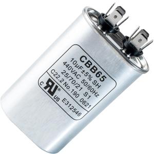 BlueStars Original Version 10 uF MFD 5% 370/440V CBB65 Oval Run Start Capacitor Replacement Part - Fit for AC Motor Run or Fan Start and Cool or Heat Pump Air Conditioner