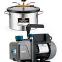 Orion Motor Tech 5 Gal Vacuum Chamber with Pump Kit, 3.5 cfm Vacuum Pump and Chamber Kit with Tempered Glass Lid 5 ft Hose, Vacuum Degassing Chamber Kit for Stabilizing Wood Degassing Silicone Resin