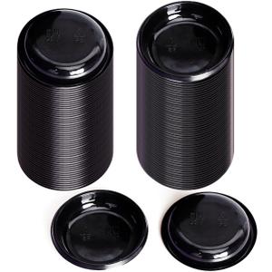 Disposable Sauce Dishes, 100 pcs Plastic Disposable Round Black Dipping Sauce Dishes, Seasoning Platter, Soy Sauce Dish for Sushi Mustard Vinegar Soy BBQ Ketchup