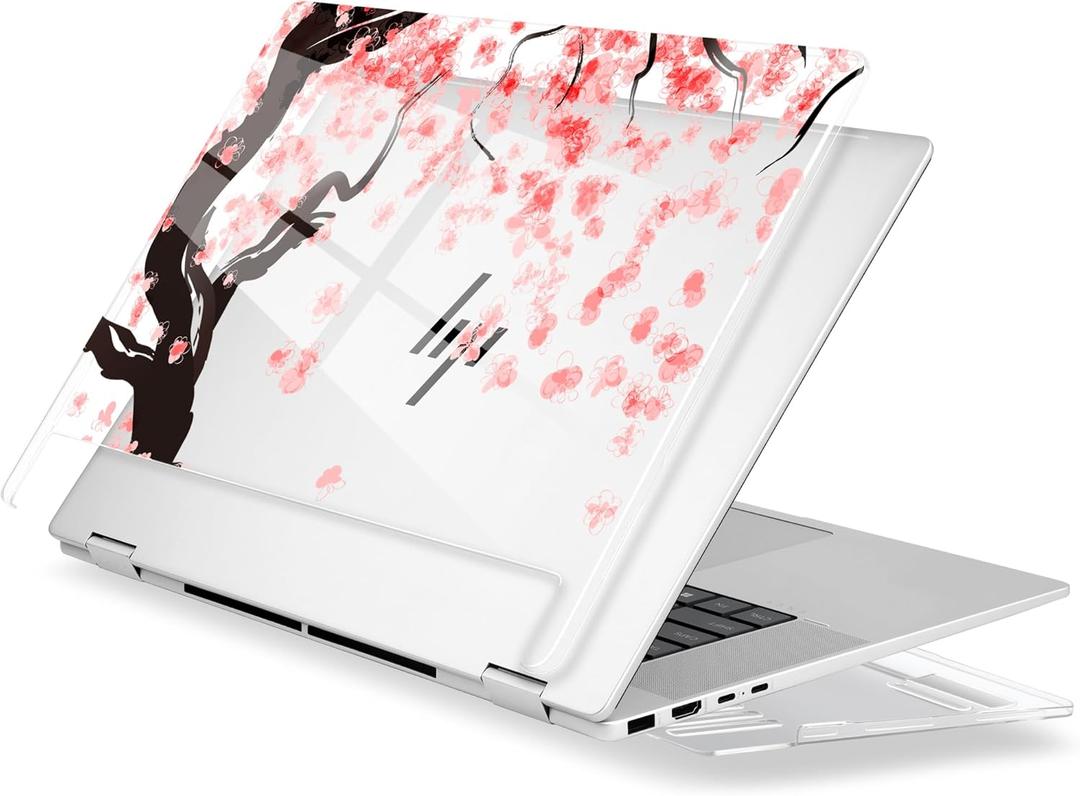 Premium Crystal Clear Case for HP Envy x360 16-inch 2-in-1 Laptop 2024 Release, Creative Patterns Ultra-Slim Lightweight Scratch-Resistant Hard Shell with Professional Protection, Cherry Blossoms