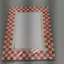 Lahumzco 4x6 Bone Inlay Picture Frame – Handmade Imperfect Checkered Pattern Photo Frame for Tabletop & Wall Decor, Vintage Art-Inspired Design, Red & White, Christmas Decorative Gift Frame