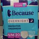 Because Overnight Absorbency Pull Ups - Adult Disposable Incontinence Underwear, Extra Absorbent Nighttime Briefs for Men and Women, White, Small/Medium, 20 Count