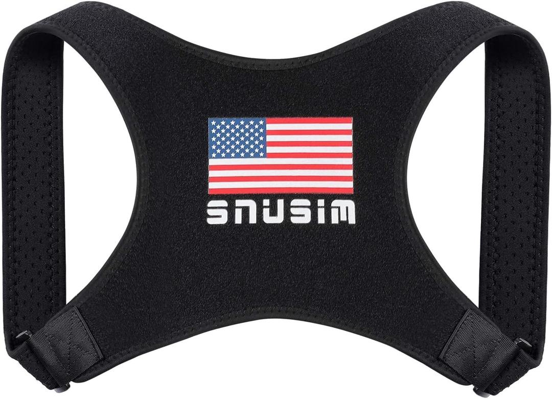 SNUSIM Posture Corrector Upper Back Brace Neck Shoulder Back Support Brace Pain Relief Belt for Women Men Braces Spine Straightener Breathable (Chest sizes from 28" to 50")