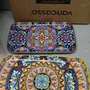 Xancasso Serving Platters Set of 2,16"/14"/12" Inch Rectangular Trays - Extra Large, Ceramic Bohemian Serving Dish for Entertaining Food, Microwave & Dishwasher Safe, Vintage