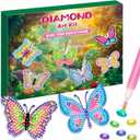 Labeol Arts and Crafts for Kids Ages 8-12 - Creat Your Own GEM Keychains-5D Diamond Art by Numbers GEM Art Kits for Kids Girls Toddler Crafts Age 6-7 6-8 10-12 (Butterfly)