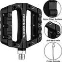ROCKBROS MTB Pedals Mountain Bike Pedals Lightweight Nylon Fiber Bicycle Platform Pedals for BMX MTB 9/16"