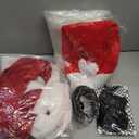 Morph Santa Claus Costume for Men Women Cost-effective Disposable Santas Claus Suit for Adults 5pc Set Christmas Bar Pub Crawl Suit Outfit Hat Belt Beard Jacket Pants Hat