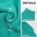cyeollo Small Dog Sweater, Warm Stretchy Sweaters for Small Dogs Girl, Pullover Knitted Thermal Winter Big Dog Clothes with Sleeves, Turtleneck Pet Beagle Border Collie Apparel, Aqua Green L