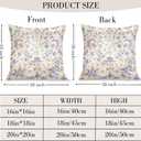 Boho Floral Throw Pillow Covers 18x18 inch Set of 2,Cream Boho Rug Geometric Floral Pattern Decor Double Sided Pattern Cushion Cover Soft Pillow Case Living Sofa Room Bed Square Pillow Cover