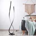 NUR Spiral Floor Lamp, 59" Tall Black LED Modern Standing Floor Lamp with Remote Control, Arched Bright Floor Lamps for Living Room Bedroom Office Home (Spiral Floor Lamp)