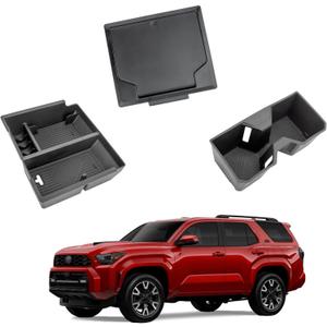 Center Console Organizer Compatible with 2025-2026 Toyota 4Runner (6th Gen) Interior Accessories, Cup Holder, Armrest Organizer Tray and Hidden Storage Box
