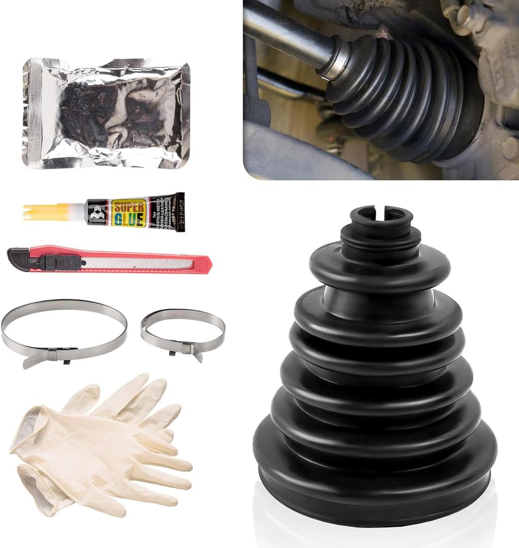 Upgrade CVS18 Universal CV Axle Boot Repair Kit, 5.04 Inch (128mm) Height, Fits Shaft Size 22mm-28mm, Silicone Rubber, Waterproof Dustproof Protection for Cars, Trucks, SUVs