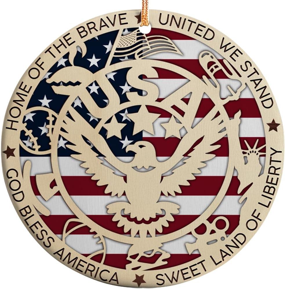 2025 Christmas Ornament  USA Bald Eagle Ornament, Patriotic Holiday Tree Decoration, American Pride Keepsake Gift