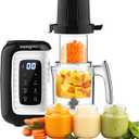 MOMYEASY Baby Food Maker, Multifunction Processor Chopper Grinder, Baby Food Steamer and Puree Blender in-One, with Bottle Warmer, Auto Cooking & Grinding with Touch Control Panel&Self Cleans (Black)