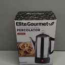 Elite Gourmet 6-Cup Electric Coffee Percolator Stainless Steel, Fast Brewing, Keep Warm with Auto Shut-Off, Clear Brew Progress Knob, Cordless Serving Base, Reusable Filter, 1000W