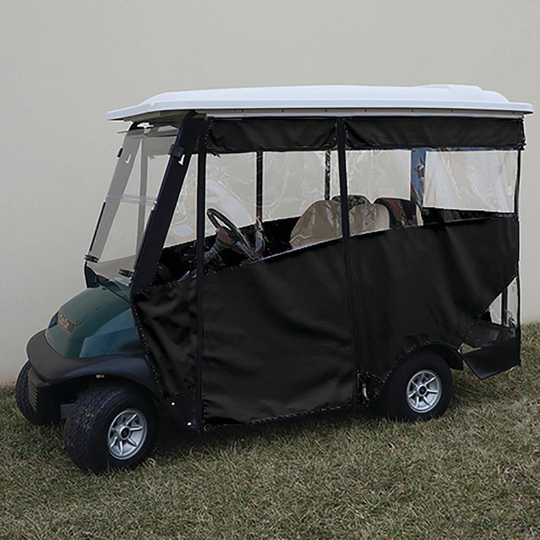 Red Hawk ENC-029-B Enclosure Compatible With/Replacement For Club Car Tempo and Precedent with rear seat 88" RHOX Top, Black Color Golf Carts