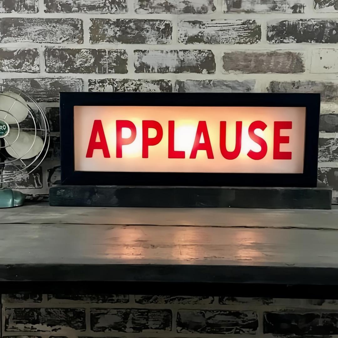 Applause RGB LED Neon Lightbox Wall Mountable Pulsing Dimmable Light Sign Illuminated Lights for Recording Studio Cinema Libraries Cafes Home Company USB Powered