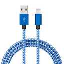 Ironten iPhone Charger Lightning Cable, 1 Pack 10 ft Rosegold Nylon Braided USB Charging High Speed Data Sync Transfer Cord Compatible with iPhone 14 13 12 11 Pro Max Xs Max Xr Xs X 8 7 Plus 6s 6 and Cell Candy USB Car Charger 5 Watts 1 Amp