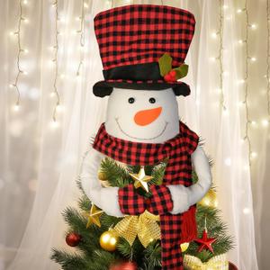 Christmas Tree Topper Snowman Top Hugger for Xmas Tree Holiday Decorations Winter Wonderland Decoration New Year Decorations