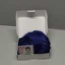 Dark Blue Wig 26 Inch Long Wavy Wig for Women - Heat Resistant Synthetic Hair Middle Part Curly Wig Natural Look for Daily Party Cosplay Costume Use