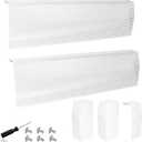 Baseboard Heater Cover, 2FT-4FT Retractable Galvanized Steel Easy Slip-On Baseboard Heater Cover, with Left and Right End Covers, Suitable for Bathroom and Hydronic Home Heating Systems