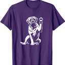 English Mastiff Love Dog Paw Heart Graphic Design T-Shirt Medium