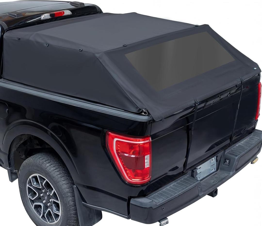 JOYTUTUS Upgraded Truck Bed Soft Topper Compatible with F150 2015-2026 with 5.5ft Bed, Foldable Camper Shell Truck Top