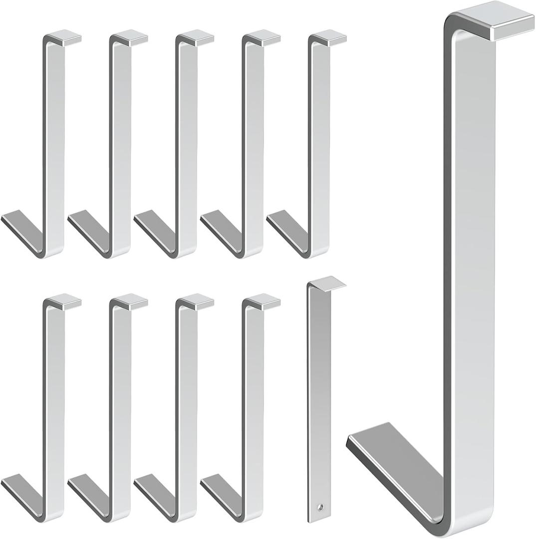 10 pcs No Damage Siding Hook with 1 pcs Crowbar,Vinyl Siding Hooks for Hanging, Aluminum Alloy Hook Without Require Drilling, Vinyl Siding Hangers for Outdoor Wreaths,Patio Decor, String Lights, Aluminum 
