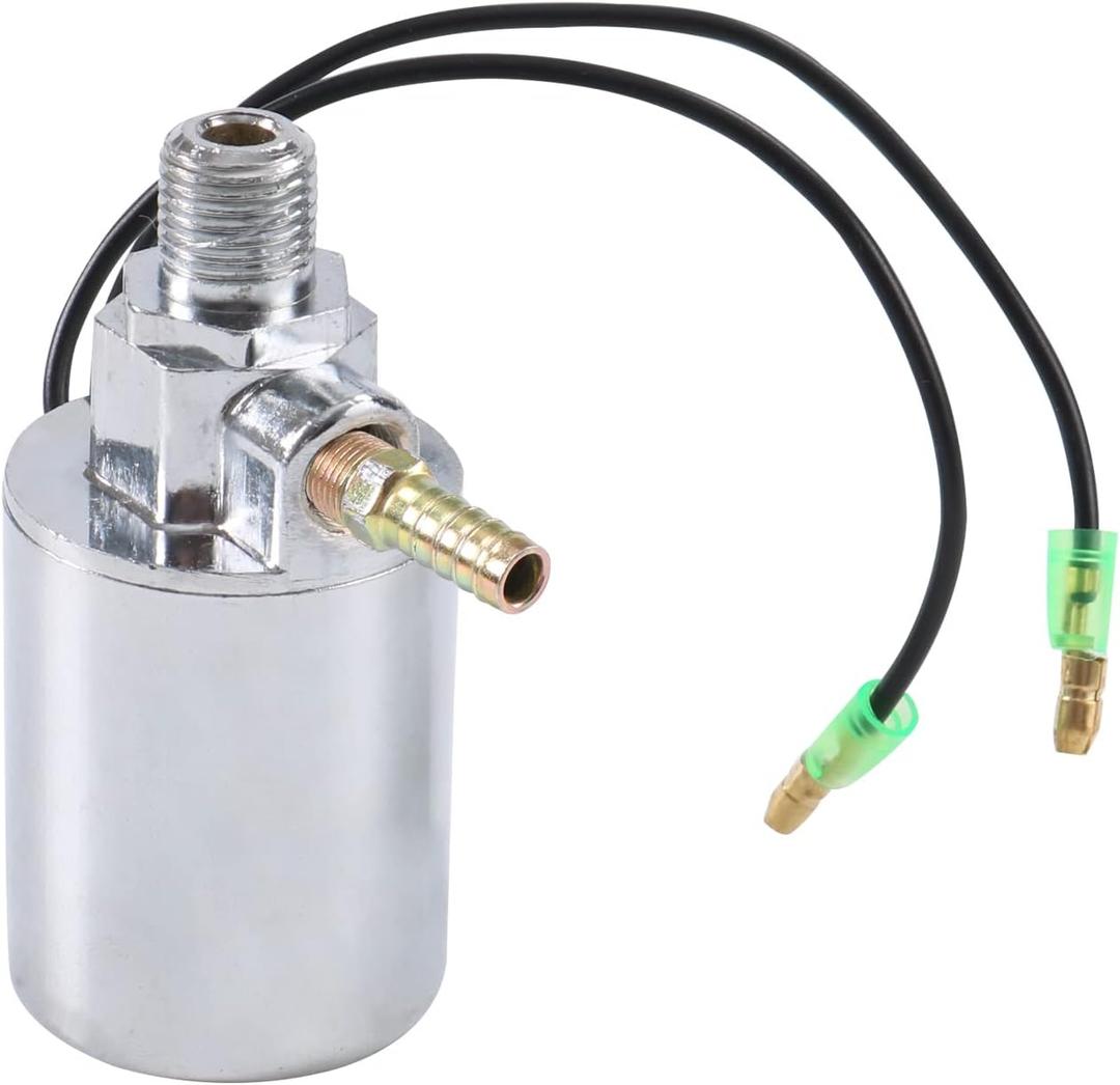 JDMSPEED 12V 24V Train Truck Air Horn Electric Solenoid Valve Heavy Duty 1/4" NPT Chrome Plated Metal Housing 150 PSI