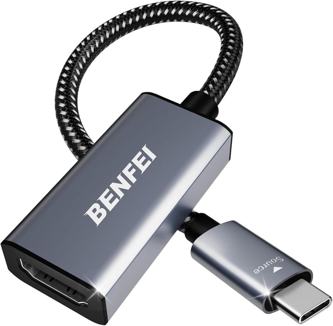 BENFEI USB C to HDMI Adapter 4K@60Hz, USB Type-C to HDMI Adapter [Thunderbolt 3/4/5 Compatible] with iPhone 15 Pro/Max, MacBook Pro/Air 2023, iPad Pro, iMac, S23, XPS 17, Surface Book