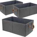 Pack of 3 Large Capacity Storage Bins Closet Organizer System, Sturdy Foldable Storage Boxes for Organizing Clothing, Sheets, Toys, Books - Shelf Organizer Shelves Basket Storage Bin (Gray)