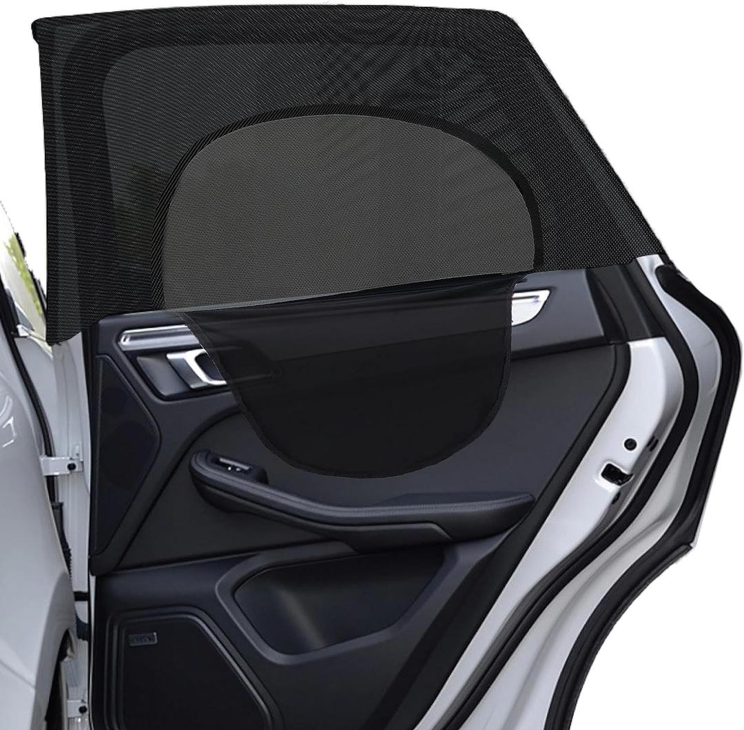 EcoNour Rear Window Shade | Car Window Screens for Camping with Zipper Breathable Mesh | Side Window Covers for Privacy and Protection from UV Rays | Mosquito Net for Car Camping Accessories