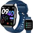Smart Watch for Women Men(Answer/Make Call), Smartwatch 1.96" HD Fitness Activity with with Heart Rate/Pedometer/Sleep/IP68 Waterproof, Bluetooth Call/ 110+ Sport Running Watch for Android iOS Blue