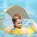 Baby Pool Float with Canopy  UPF50+ Sun Protection  312Month Swim Floaties Size: L