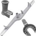 154568002 Dishwasher Lower Spray Arm Assembly with 5304518968 Support & 5304506518 Trap Drain Filter Replacement for Frigidaire Electrolux Kenmore Dishwasher 1545680 5304517203 154568001 154414101