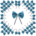 Pack of 2 WEWILUCK Premade Twist Tie Bows, Small Teal Satin Ribbon Bow for Treat Bags, Crafts, Candy, Bakery, Baby Shower Wedding Christmas Birthday Party Decorations(3 Inches, 30PCS)