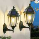 TEBLAMPUE Solar Porch Lights 2 Pack, Motion Sensor Solar Sconce Lights Outdoor, Aluminum Solar Powered Outdoor Wall Lights for House Front Porch Garage