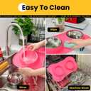 Stainless Steel Dog Bowls with Non-Slip Silicone Mat, Spill Proof Food & Water Bowls Set, Easy Clean Puppy Food Dish, Dishwasher Safe, Suitable for Dogs Cats Pet Under 20lbs, Medium, Pink (Medium-13 oz)