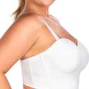 HSIA Longline Strapless Bra for Women, Anti-Slip Support Corset for Large Bust Convertible Bustier Bandeau for Big Breasts (Pure White, 38D)