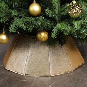 Blissun Fabric Christmas Collar, Glittering Tree Ring, Willow Skirt for Tree Decorations (Glitter Gold)