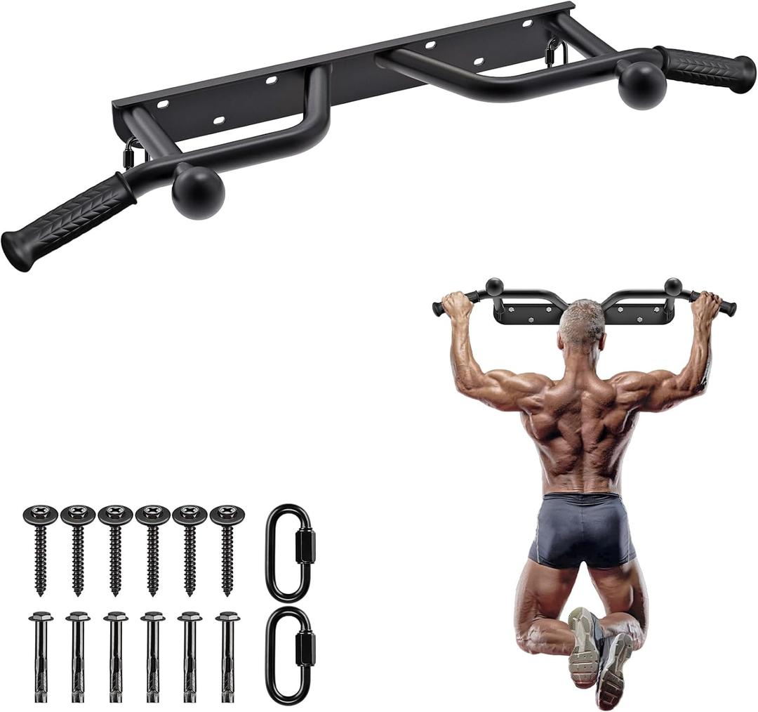 SELEWARE Heavy Duty Welded Pull Up Bar, Versatile Doorway Wall Mount, Joist Mounted, and Ceiling Mounted Chin Up Bars, Thick Metal Sturdy Construction for Full Body Workouts Support 500 lbs