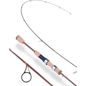 LITTMA Trout&PANFISH Ultralight Fishing Rod 2 PCS Trout, Crappie, Panfish Micro Spinning Rods Brown Carbon Fiber Blank, Cork Handle for Beginners 56/6/66/7, 66/UL/2-6lb/2pcs-50/50 split