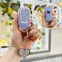 LECART Key Fob Covers Fit for Honda 2025 2024 2023 2022 CR-V Civic Pilot Accord HR-V Sport Touring 5 Buttons TPU Key Fob Case Soft Car Key Shell Protector 2 Pack Blue & Pink