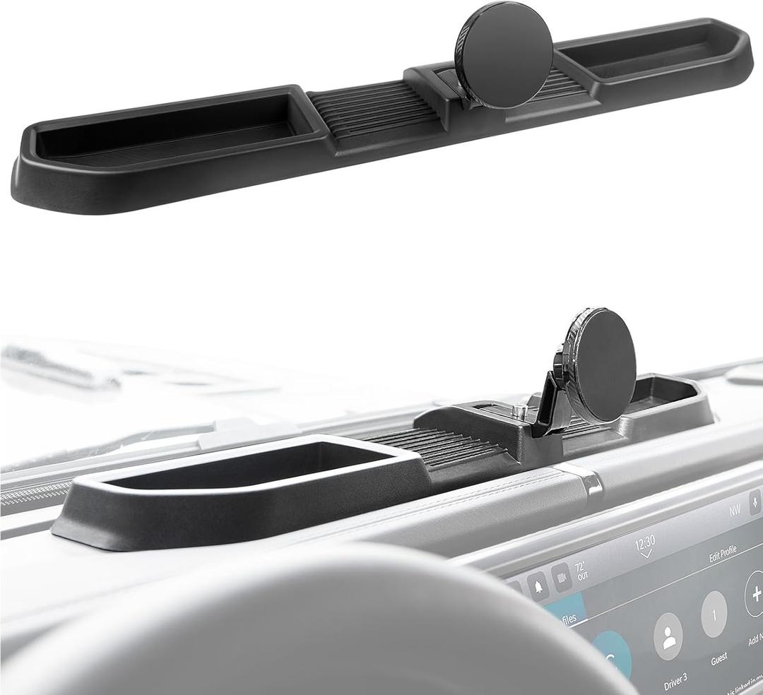 Magnetic Phone Mount Holder Fit for 2024+ Jeep Wrangler JL JLU&Gladiator JT Car Dashboard Multi-Mount Phone Holder Dash Tray for 2024 2025 Jeep JL/JT Accessories(2024+ 4X4, Not for 4XE)
