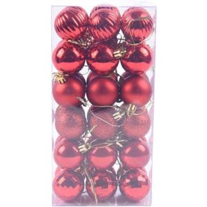 36Pcs Hanging Baubles Shatterproof Christmas Tree Balls Decorative 4cm Hanging Baubles Set for Christmas Decoration (Red)