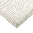 Babyletto 100% Organic Cotton All-Stages Midi Crib Sheet, GOTS-Certified, Fitted 360, Ultra-Soft and Breathable Muslin - Oat Stripe