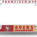 Rico Industries NFL Football Primary 12" x 6" Chrome All Over Automotive License Plate Frame for Car/Truck/SUV