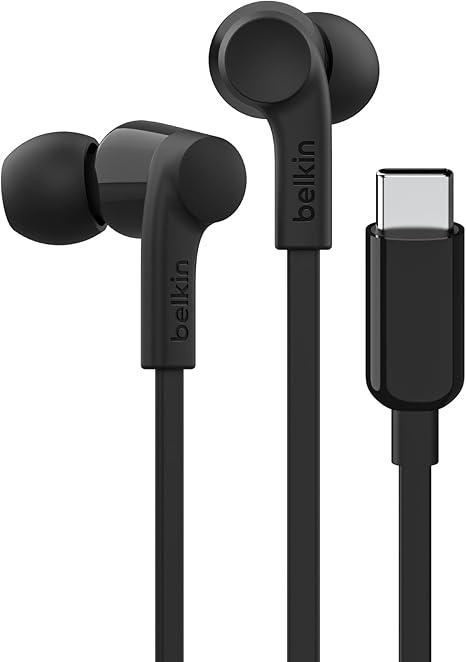 Belkin SoundForm Wired Earbuds with USBC Connector, inEar Earphones w/Microphone  USBC Headphones for iPhone 17, iPhone 16, iPad mini, Galaxy S25, Google Pixel 9, Android, and More  Black